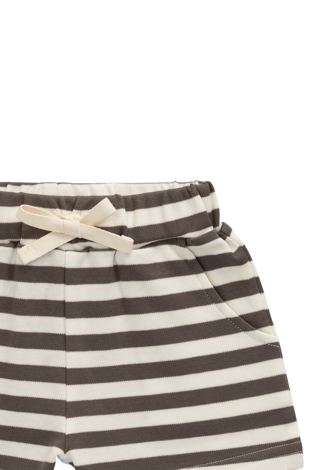 Pima Cotton Wesley Short - Essential Stripe Raku/Cloud Childrens Shorts from Jamie Kay Australia
