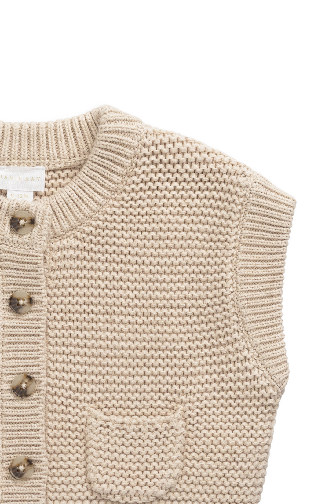 Rome Knit Vest - Oat Marle Childrens Vest from Jamie Kay Australia