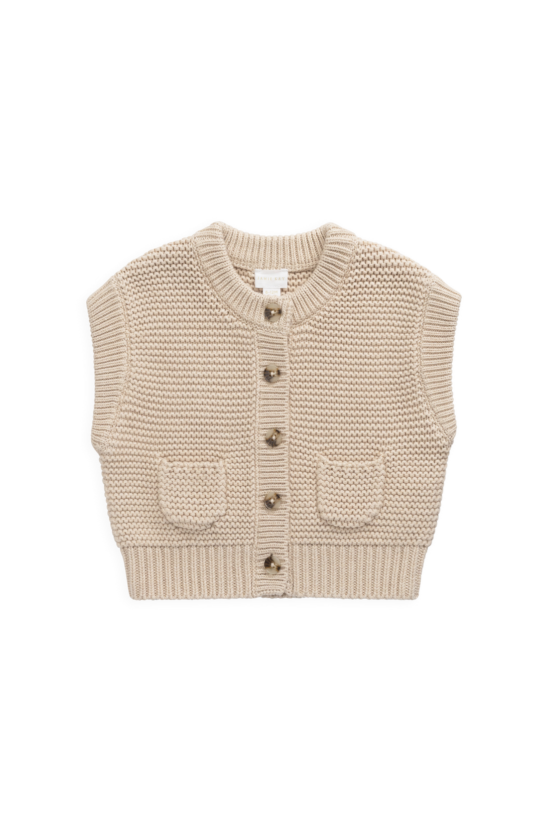 Rome Knit Vest - Oat Marle Childrens Vest from Jamie Kay Australia