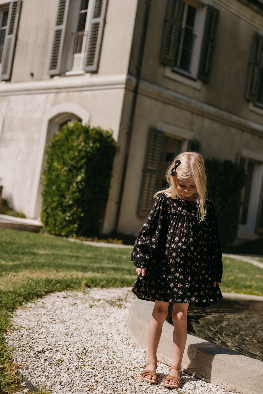 Organic Cotton Gianna Dress - Cassie Caviar Childrens Dress from Jamie Kay Australia