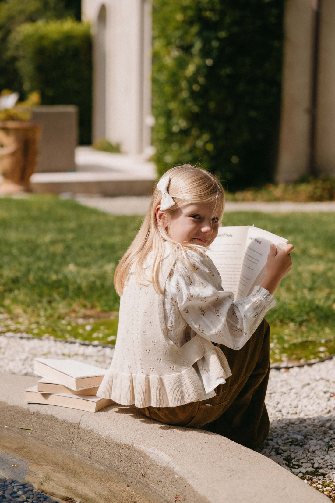 Organic Cotton Brynlee Top - Josepha Egret Childrens Top from Jamie Kay Australia