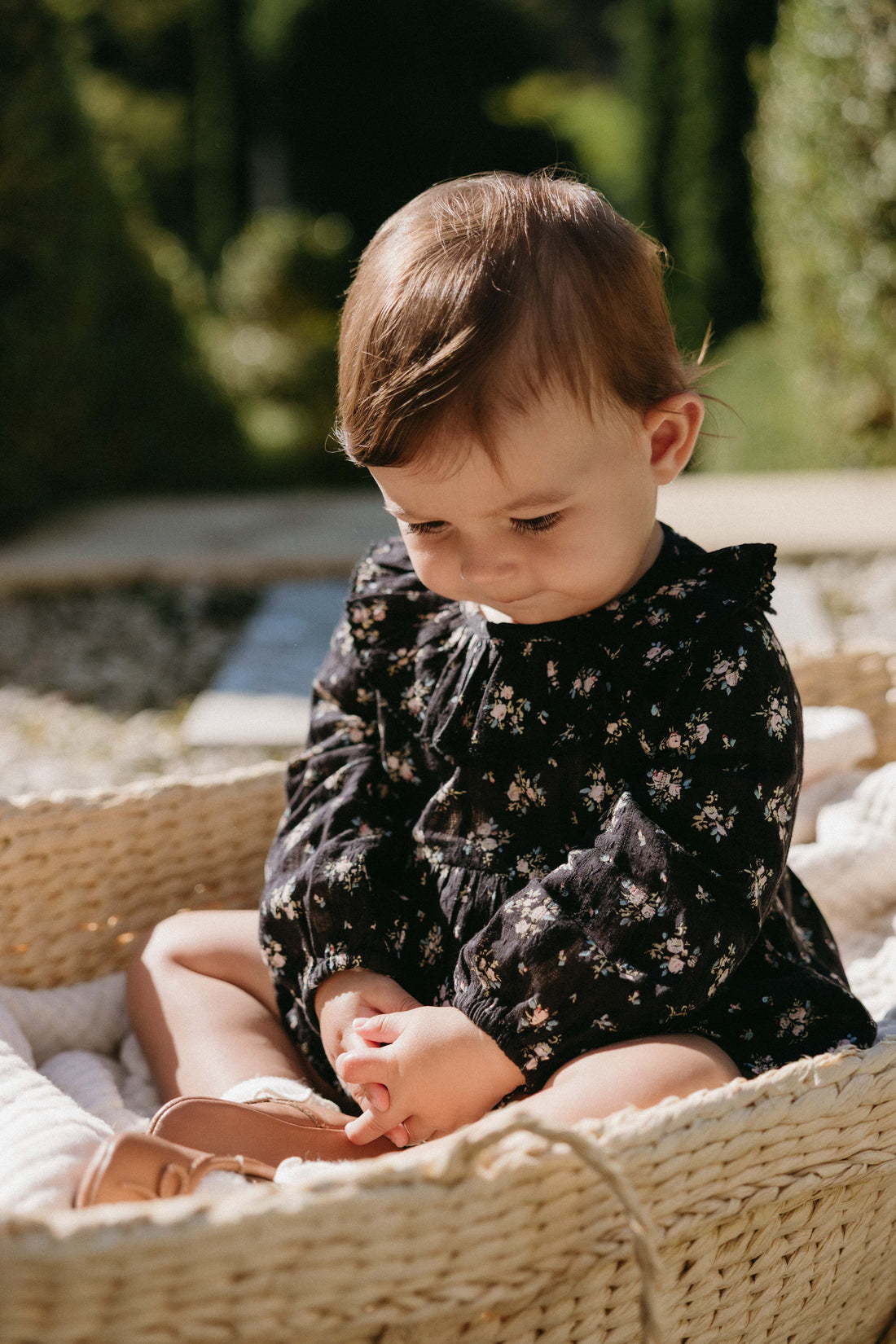 Organic Cotton Caroline Playsuit - Cassie Caviar Childrens Playsuit from Jamie Kay Australia