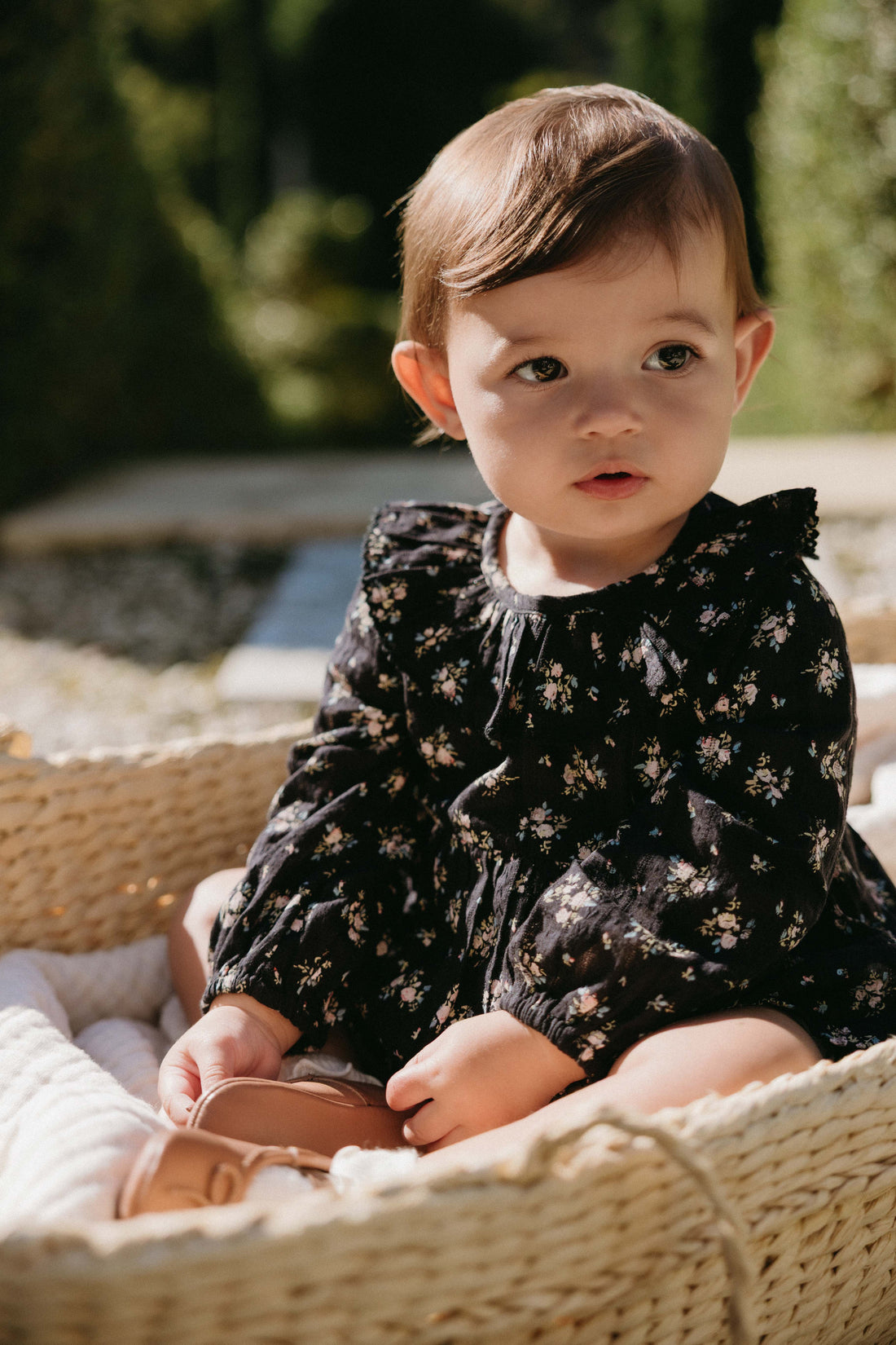 Organic Cotton Caroline Playsuit - Cassie Caviar Childrens Playsuit from Jamie Kay Australia