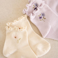 Alison Sock - Dusky Lavender Posie Fields Childrens Sock from Jamie Kay Australia