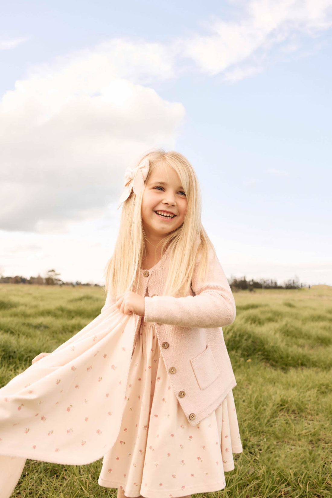 Organic Cotton Tallulah Dress - Meredith Morganite Childrens Dress from Jamie Kay Australia