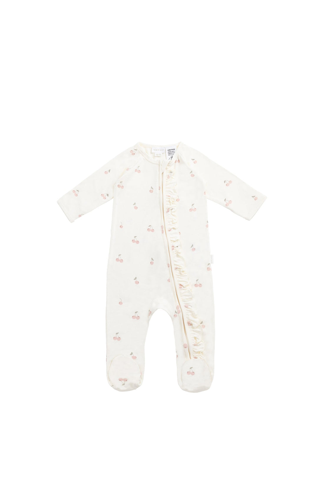 Bamboo Melanie Onepiece - Cherry Love Parchment Childrens Pyjama from Jamie Kay Australia