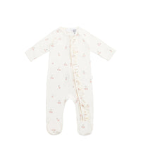 Bamboo Melanie Onepiece - Cherry Love Parchment Childrens Pyjama from Jamie Kay Australia