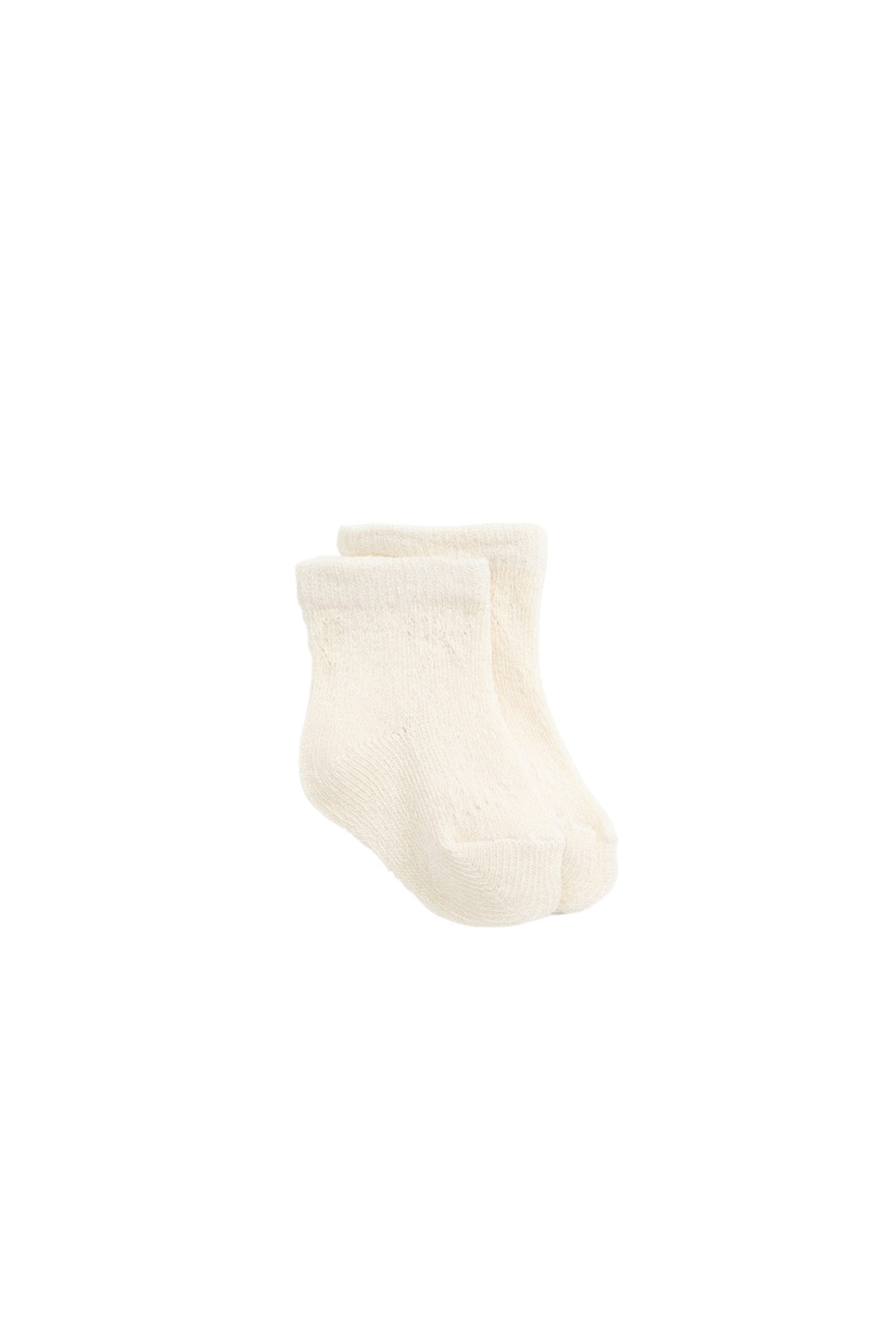 Bow Pointelle Ankle Socks - Milk Childrens Sock from Jamie Kay Australia