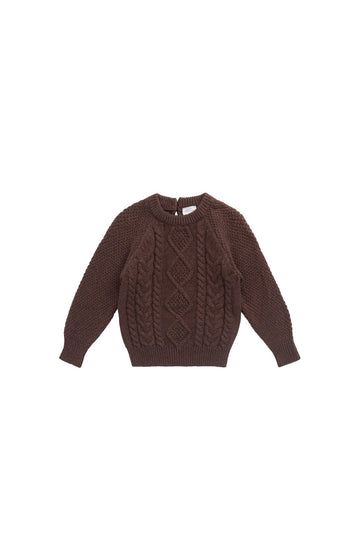 Carter Jumper - Toasted Brown Marle Childrens Jumper from Jamie Kay Australia