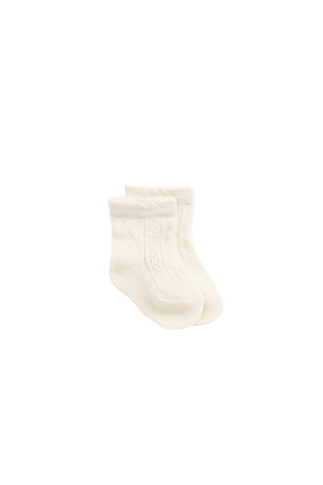 Emily Pointelle Ankle Sock - Milk Childrens Sock from Jamie Kay Australia