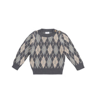 Enzo Jumper - Enzo Jacquard - Lava Smoke Childrens Jumper from Jamie Kay Australia