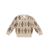 Enzo Jumper - Enzo Jacquard Oatmeal Marle Childrens Jumper from Jamie Kay Australia