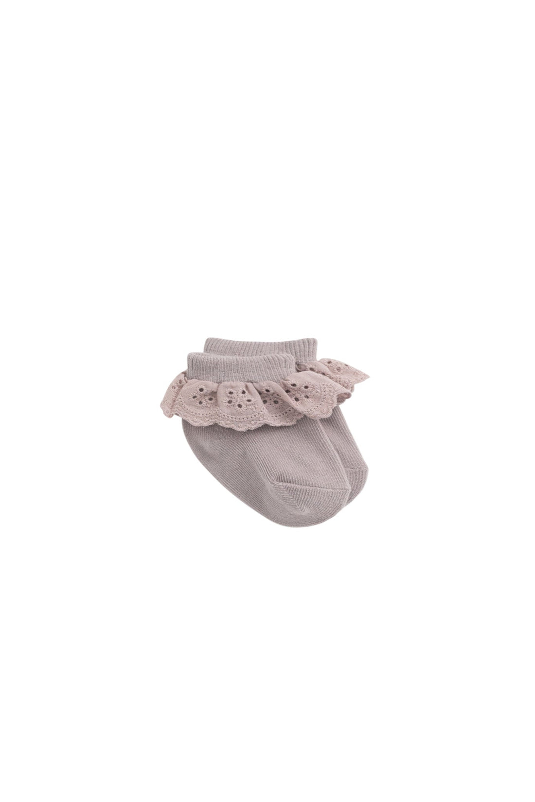 Frill Ankle Sock - Mushroom Childrens Socks from Jamie Kay Australia