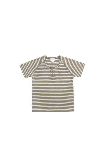 Jason Pima Cotton Tee - Jason Stripe Twig/Cloud Childrens Top from Jamie Kay Australia