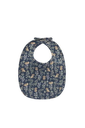 Organic Cotton Bib - Charlie's Backyard Navy Childrens Bib from Jamie Kay Australia