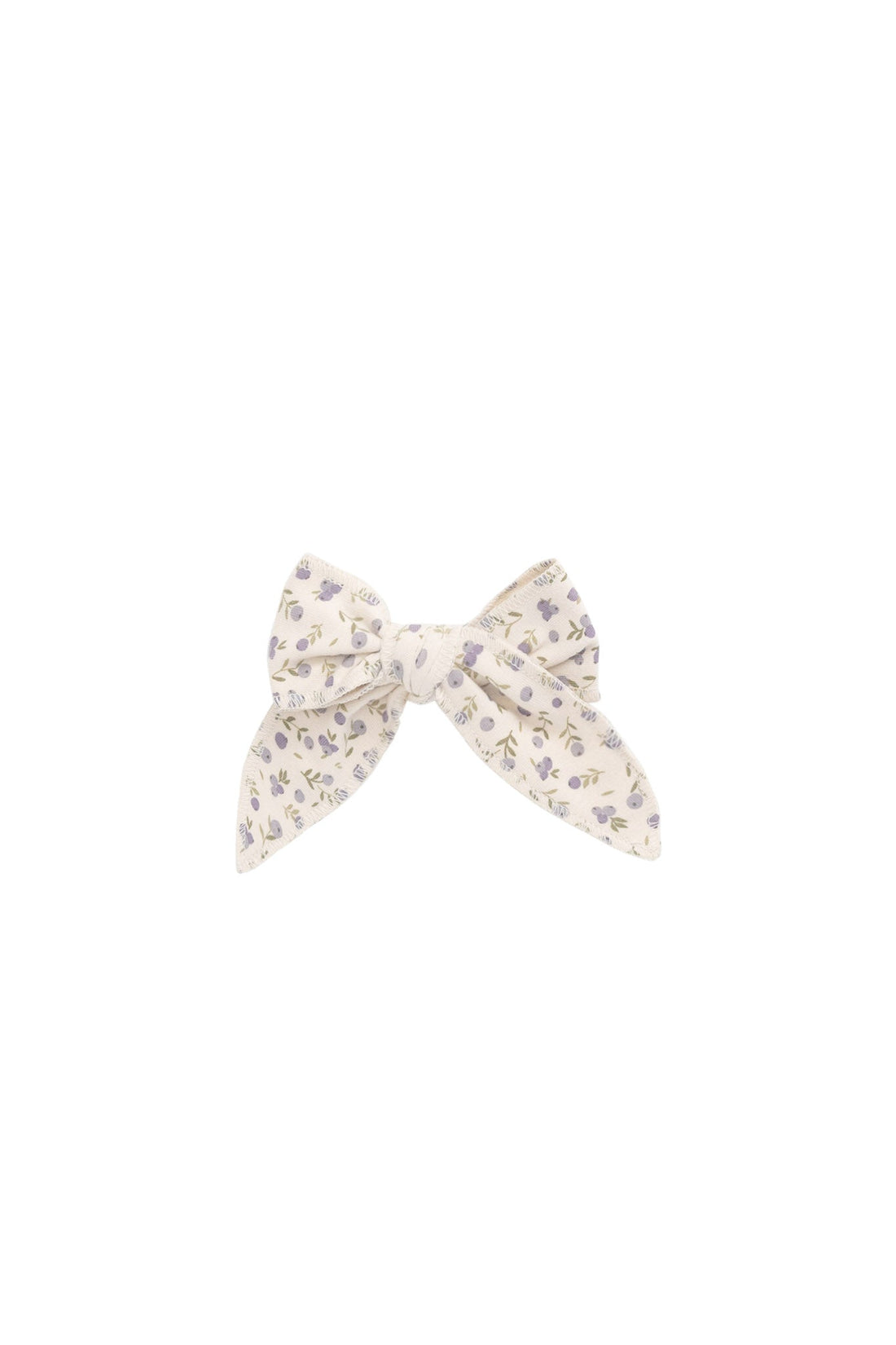 Organic Cotton Bow - Blueberry Field Raindrops Childrens Hair Bow from Jamie Kay Australia