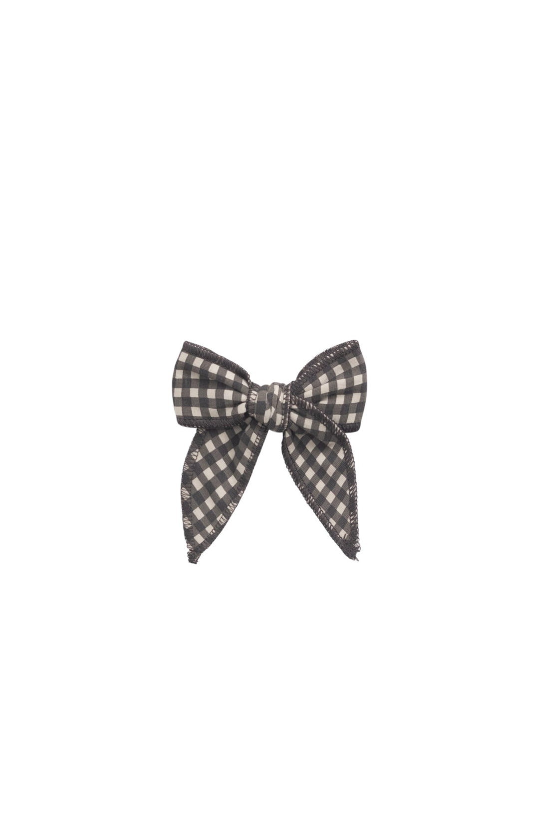 Organic Cotton Bow - Mini Gingham Bistre Childrens Hair Bow from Jamie Kay Australia