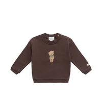 Organic Cotton Damien Sweatshirt - Earth Little Ted Childrens Top from Jamie Kay Australia