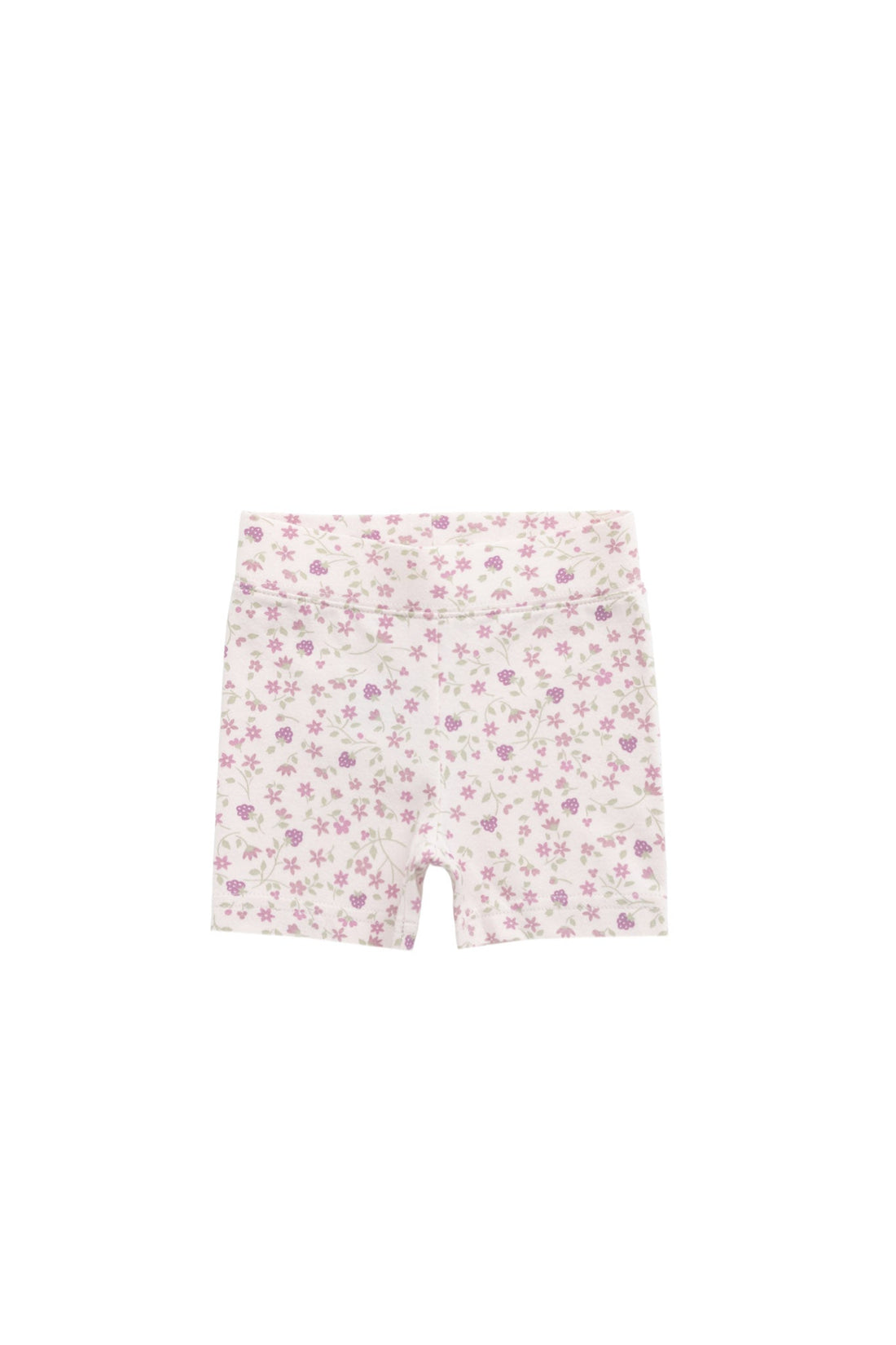 Organic Cotton Everyday Bike Short - Adaline Berries Ballet Pink Childrens Short from Jamie Kay Australia