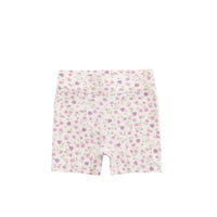 Organic Cotton Everyday Bike Short - Adaline Berries Ballet Pink Childrens Short from Jamie Kay Australia