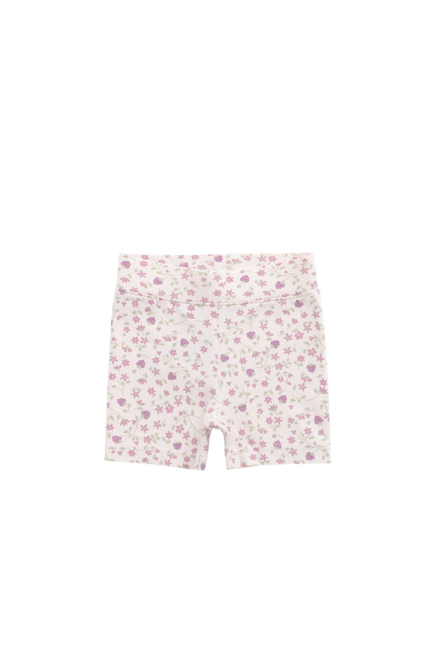 Organic Cotton Everyday Bike Short - Adaline Berries Ballet Pink Childrens Short from Jamie Kay Australia