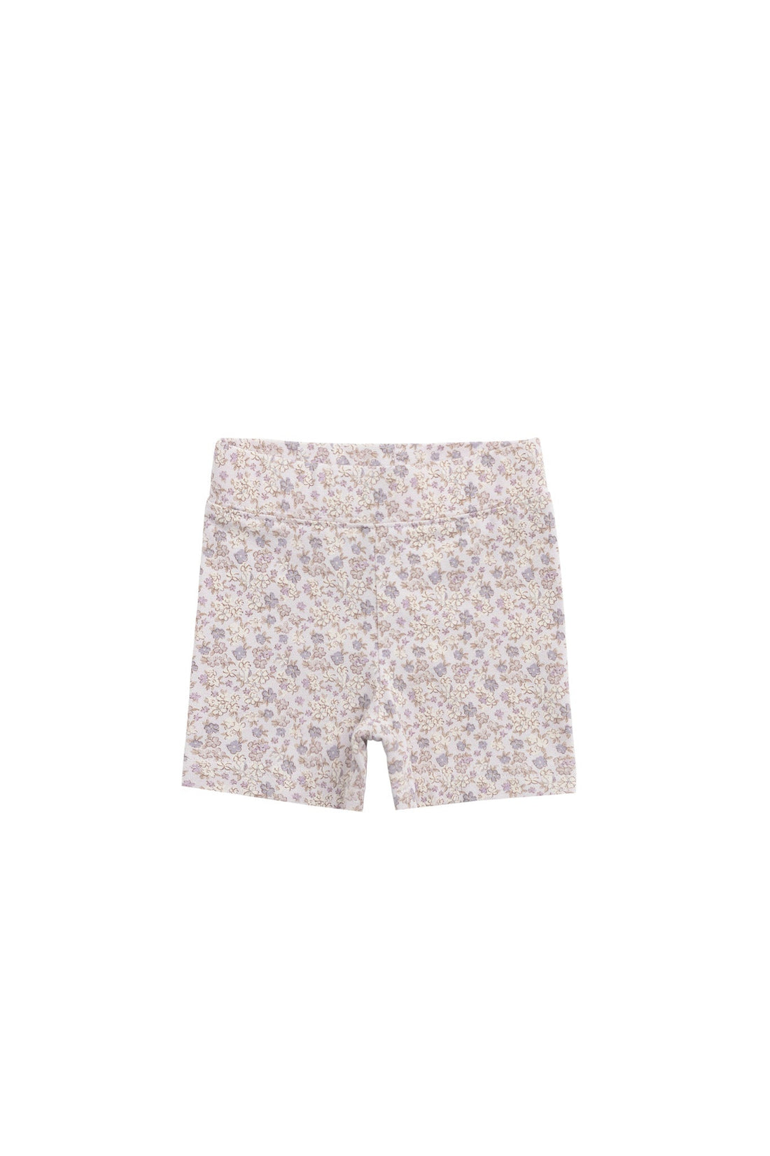 Organic Cotton Everyday Bike Short - Amber Floral Lilac Ash Childrens Short from Jamie Kay Australia