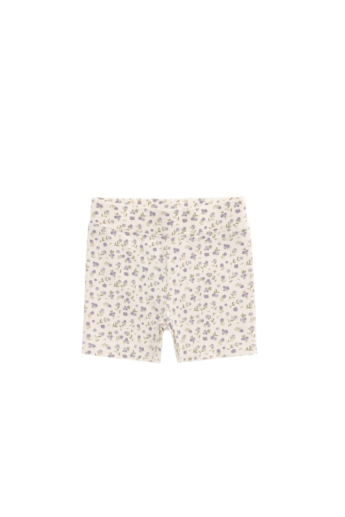 Organic Cotton Everyday Bike Short - Blueberry Field Raindrops Childrens Short from Jamie Kay Australia