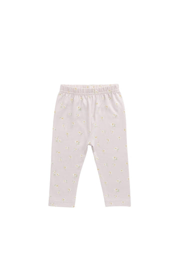 Organic Cotton Everyday Legging - Simple Flowers Lilac Childrens Legging from Jamie Kay Australia