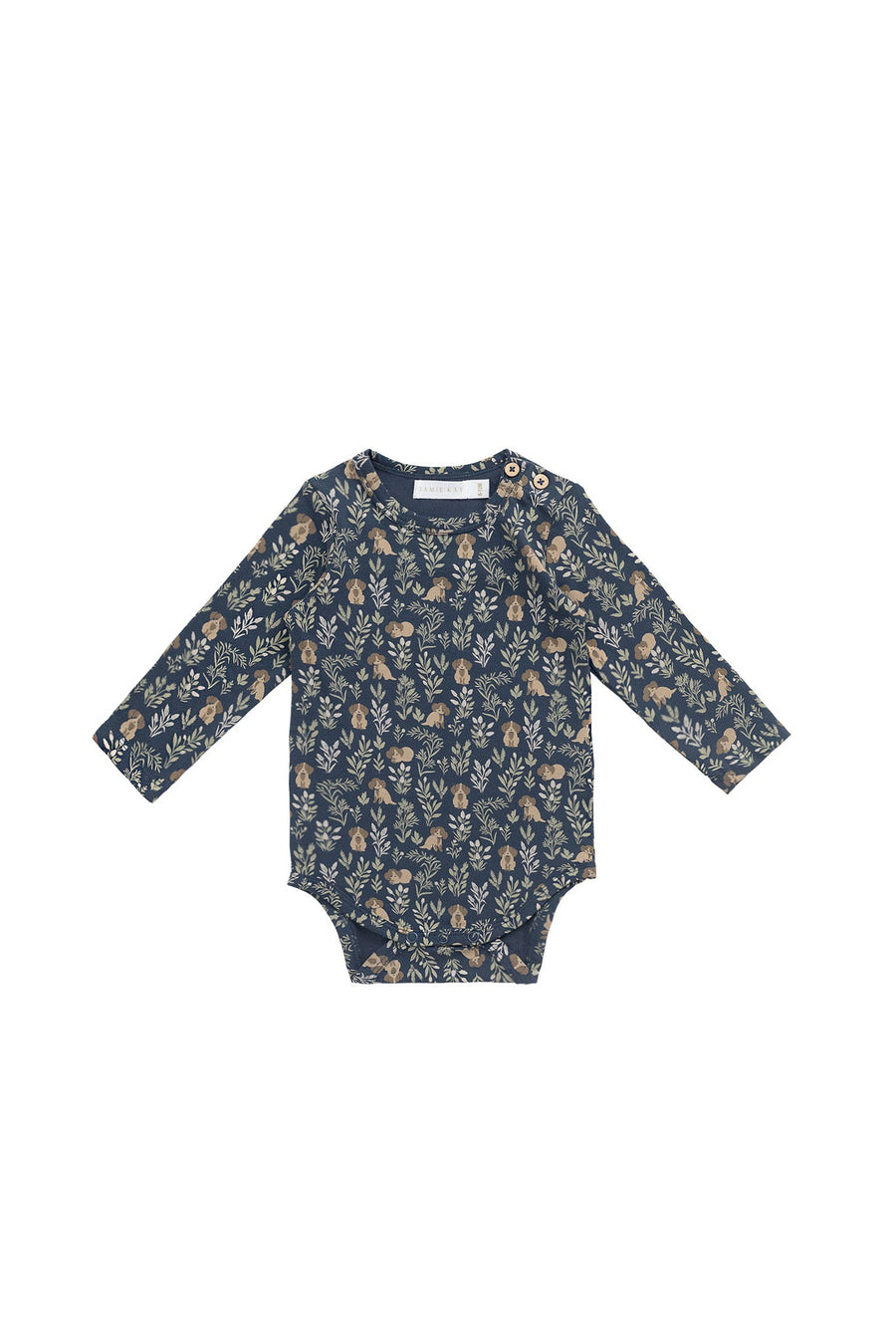 Organic Cotton Fernley Bodysuit - Charlie's Backyard Navy Childrens Bodysuit from Jamie Kay Australia