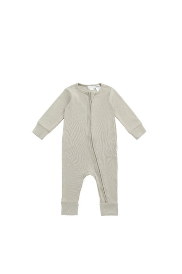 Organic Cotton Fine Rib Gracelyn Zip Onepiece - Mist Childrens Onepiece from Jamie Kay Australia