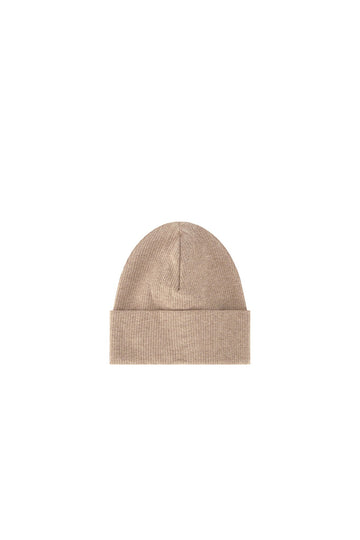 Organic Cotton Fine Rib Lennon Beanie - Sable Marle Childrens Hat from Jamie Kay Australia