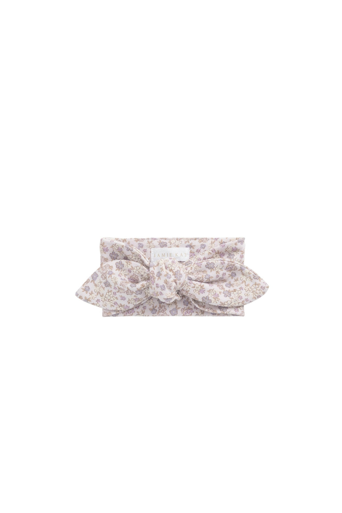 Organic Cotton Headband - Amber Floral Lilac Ash Childrens Headband from Jamie Kay Australia