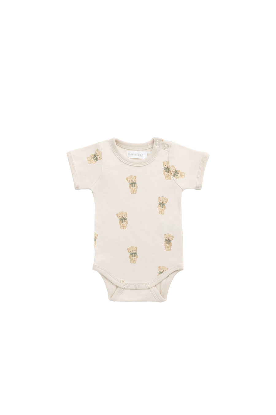 Organic Cotton Hudson Short Sleeve Bodysuit - Little Ted Childrens Bodysuit from Jamie Kay Australia