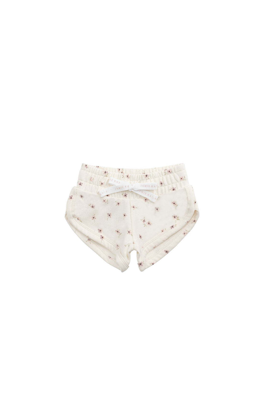 Organic Cotton Ivy Shortie - Simple Flowers Egret Childrens Short from Jamie Kay Australia