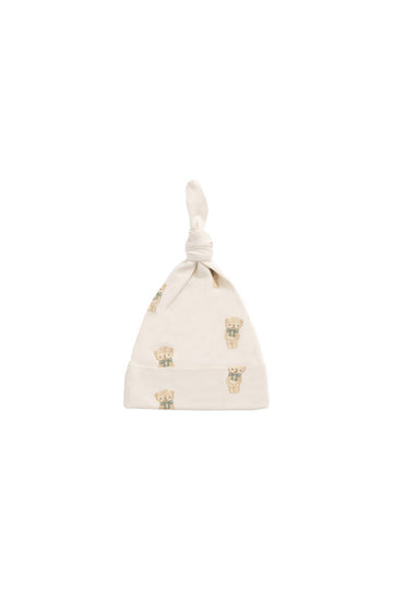 Organic Cotton Knot Beanie - Little Ted Childrens Hat from Jamie Kay Australia