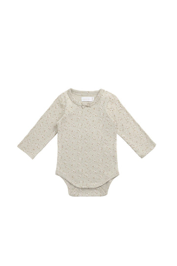 Organic Cotton Long Sleeve Bodysuit - Lulu Honeydew Childrens Bodysuit from Jamie Kay Australia