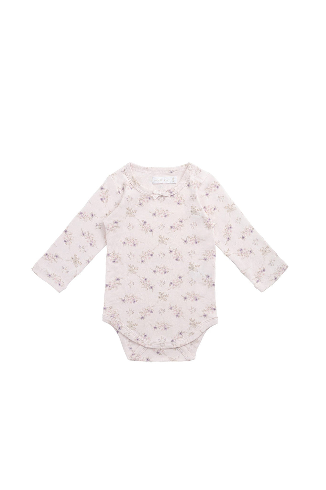 Organic Cotton Long Sleeve Bodysuit - Sweet Pea Floral Childrens Bodysuit from Jamie Kay Australia