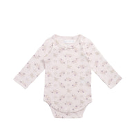 Organic Cotton Long Sleeve Bodysuit - Sweet Pea Floral Childrens Bodysuit from Jamie Kay Australia