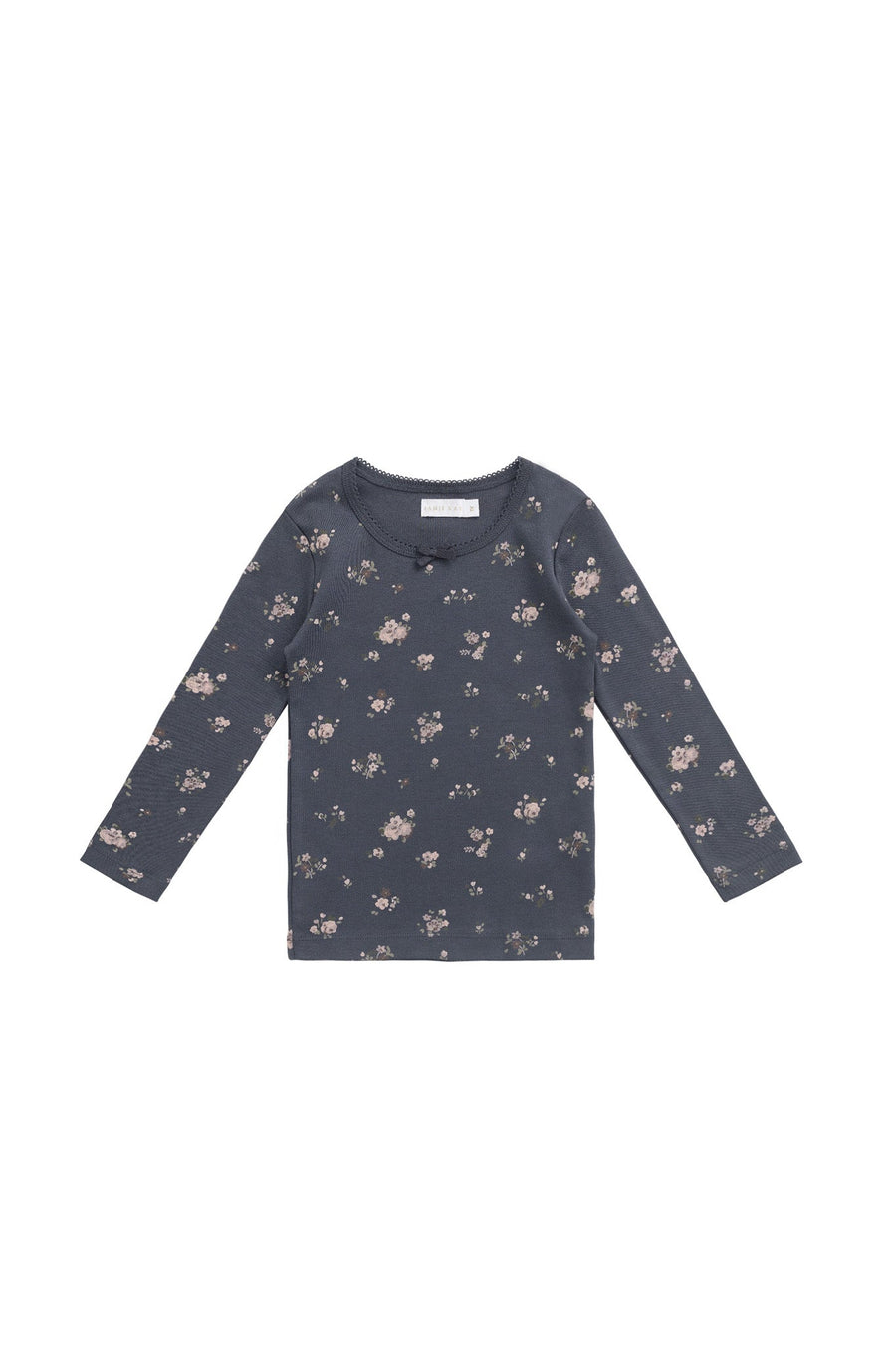 Organic Cotton Long Sleeve Top - Petite Fleur Lava Childrens Top from Jamie Kay Australia