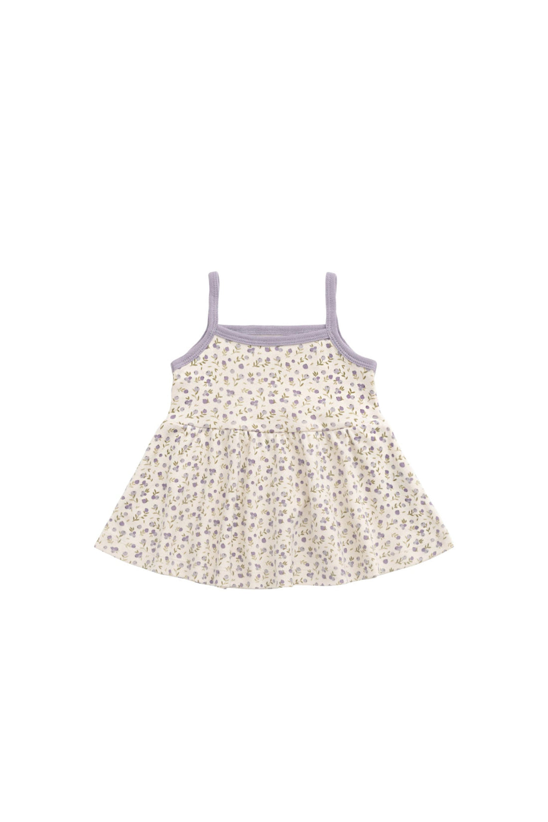 Organic Cotton Maple Singlet - Blueberry Field Raindrops Childrens Singlet from Jamie Kay Australia