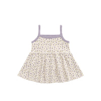 Organic Cotton Maple Singlet - Blueberry Field Raindrops Childrens Singlet from Jamie Kay Australia