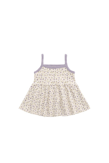 Organic Cotton Maple Singlet - Blueberry Field Raindrops Childrens Singlet from Jamie Kay Australia