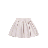 Organic Cotton Meadow Skirt - Simple Flowers Lilac Childrens Skirt from Jamie Kay Australia