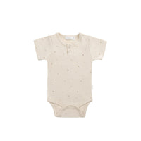 Organic Cotton Modal Darcy Tee Bodysuit - Milky Way Buff Childrens Bodysuit from Jamie Kay Australia