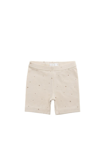 Organic Cotton Modal Elisa Bike Short - Milky Way Buff Childrens Short from Jamie Kay Australia