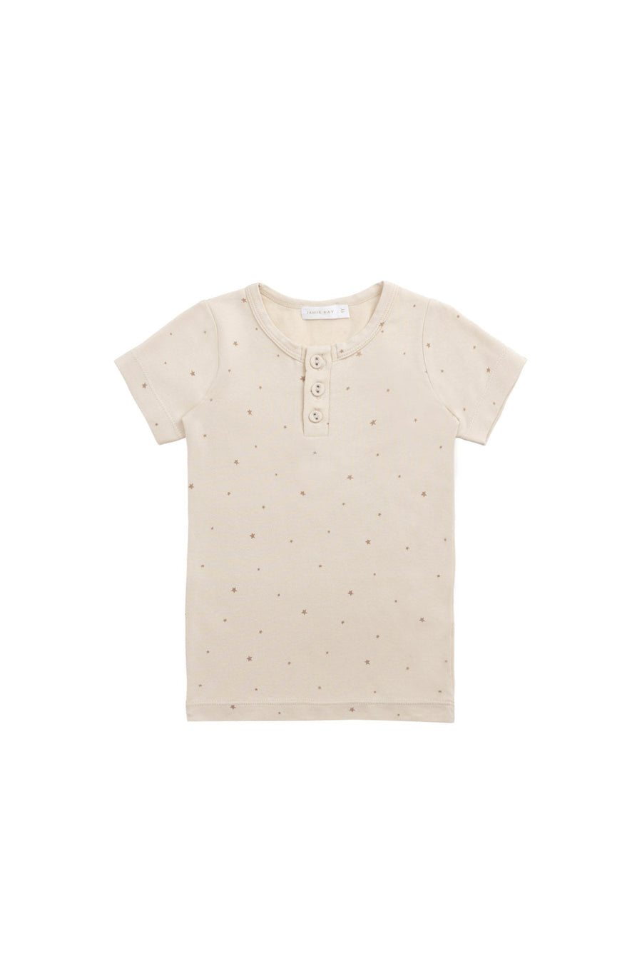 Organic Cotton Modal Henley Tee - Milky Way Buff Childrens Top from Jamie Kay Australia