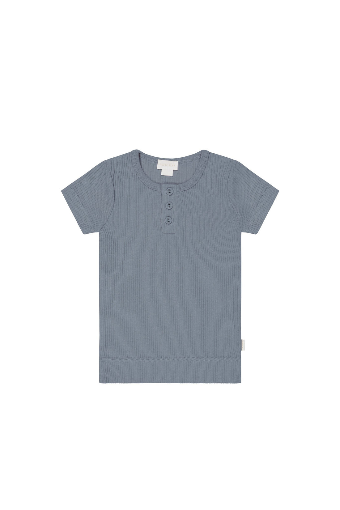 Organic Cotton Modal Henley Tee - Pebble Childrens Top from Jamie Kay Australia