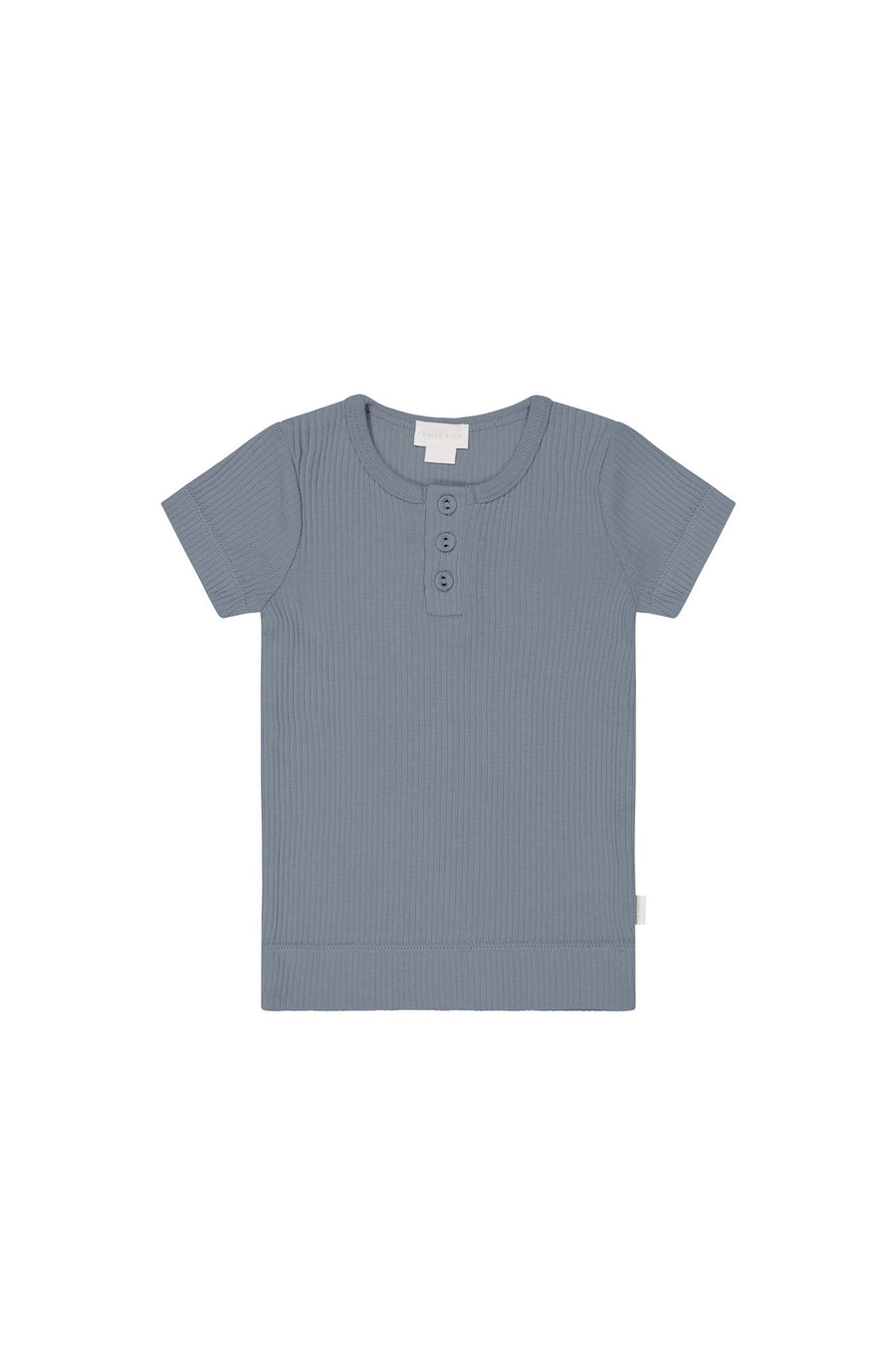 Organic Cotton Modal Henley Tee - Pebble Childrens Top from Jamie Kay Australia