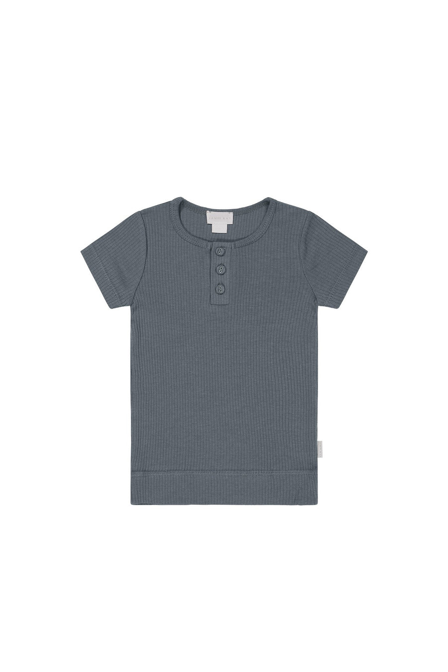 Organic Cotton Modal Henley Tee - Smoke Childrens Top from Jamie Kay Australia