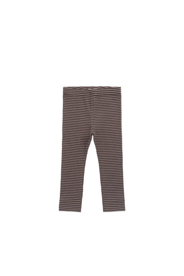 Organic Cotton Modal Everyday Legging - Little Stripe Earth/Cloud Childrens Legging from Jamie Kay Australia